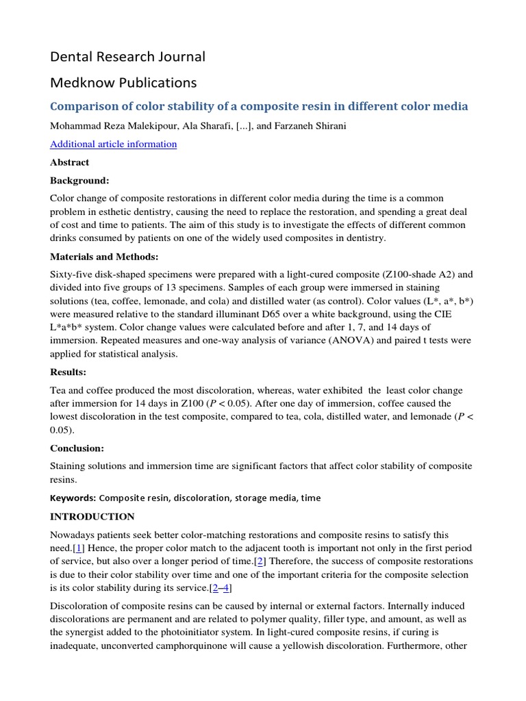 dental topics for research paper