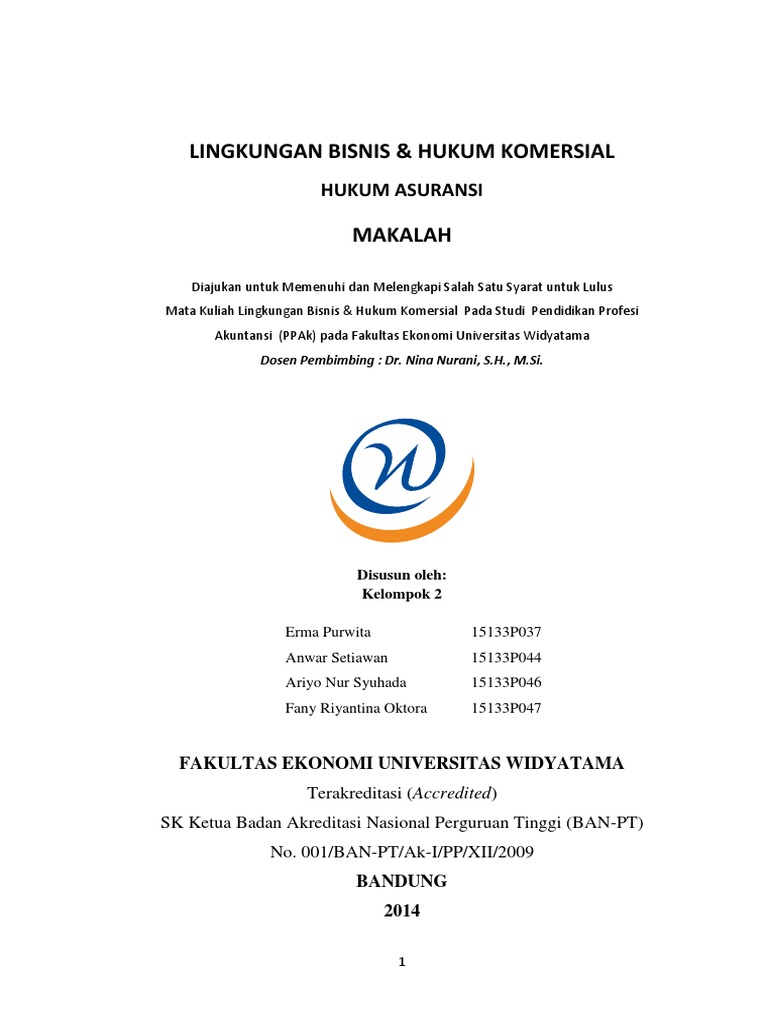 Makalah Hukum Asuransi