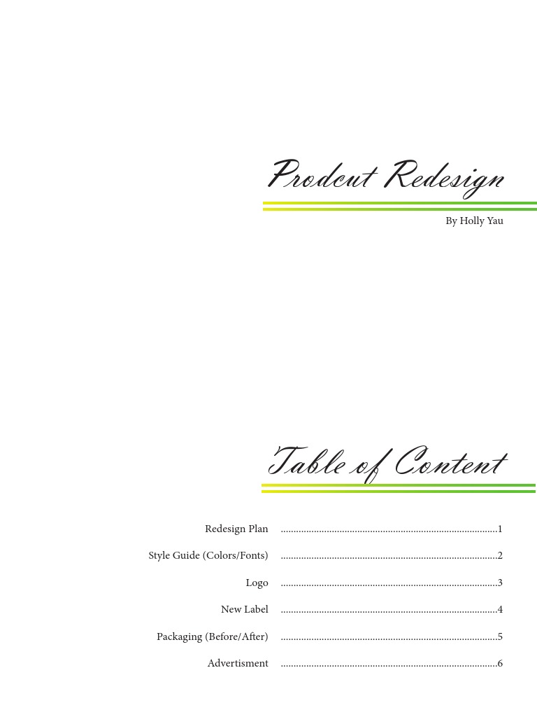 Product Redesign Booklet | PDF