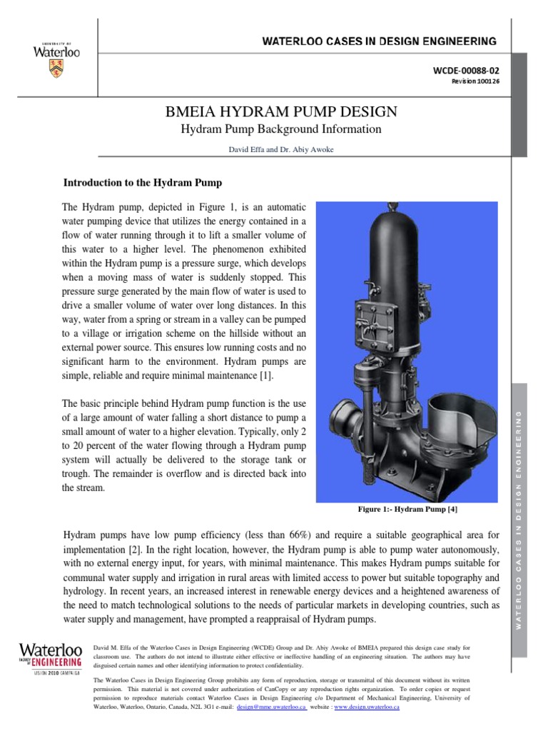 WCDE0008802 BMEIA Hydram Pump Design 100420 Pump Liquids