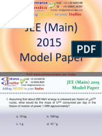 JEE Main 2015 Model Paper by Entranceindia