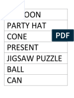 Balloon Party Hat Cone Present Jigsaw Puzzle Ball CAN