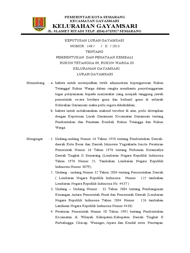 SK RT RW | PDF