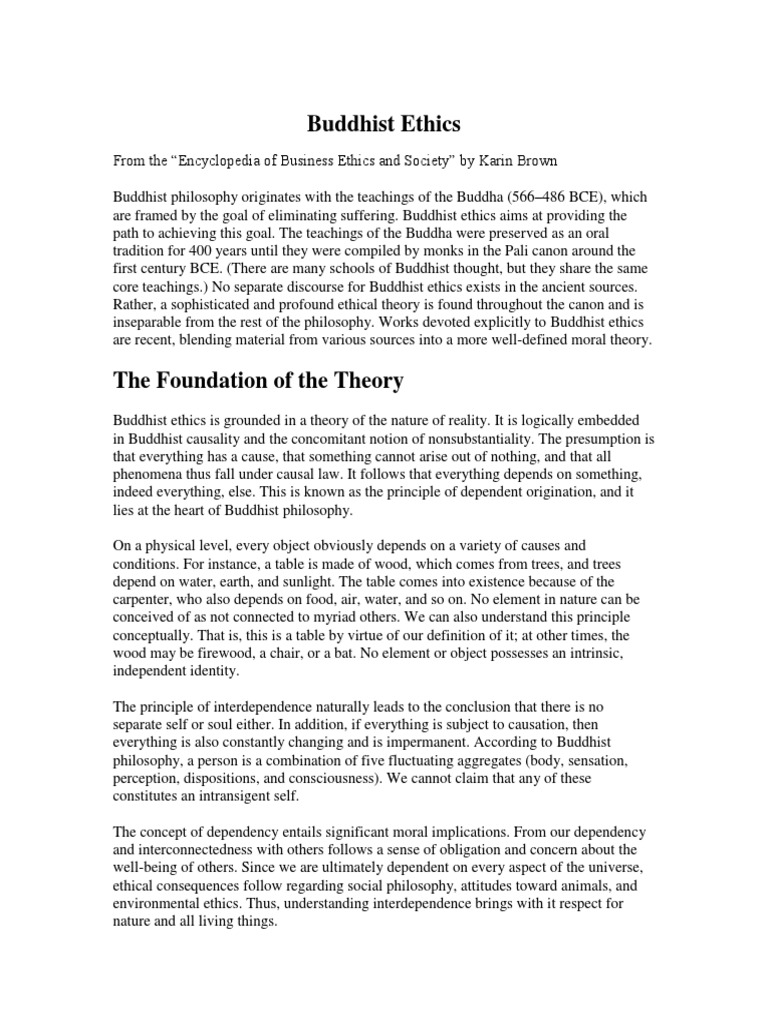 Foundations of Buddhist Ethics | PDF | Karma | Noble Eightfold Path