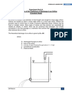 Experiment No.6-A Determination of The Coefficient of Discharge in An Orifice (Constant Head)