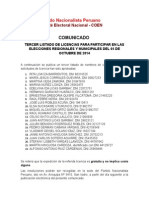 COMUNICADO, Comité Electoral Nacional - 03 COEN PNP