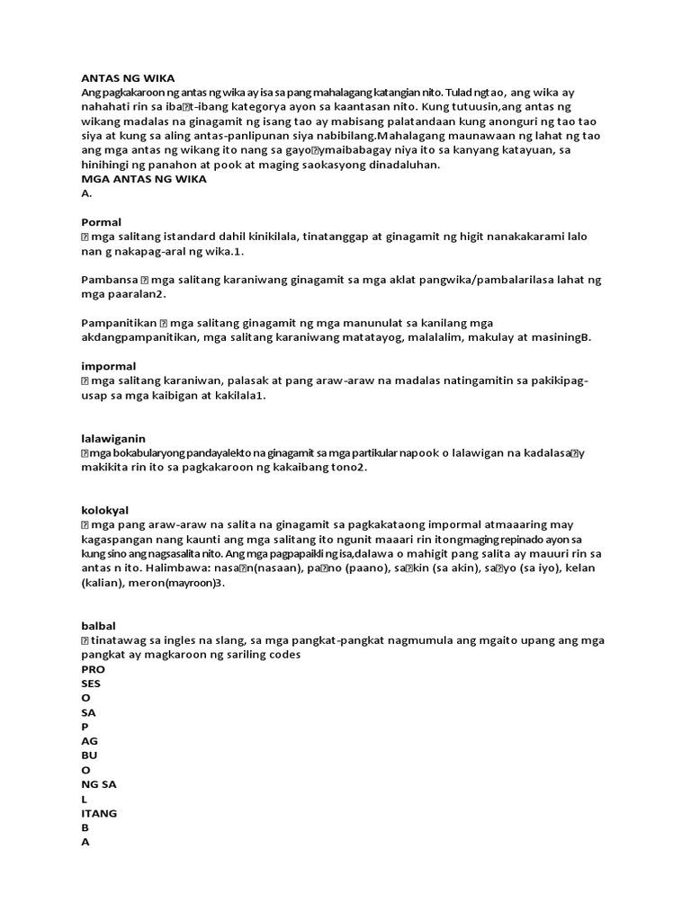 Antas NG Wika PDF