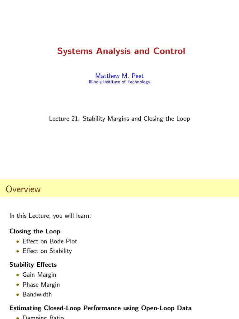 Control Systems: Stability Margins Explained | PDF | Control Theory ...