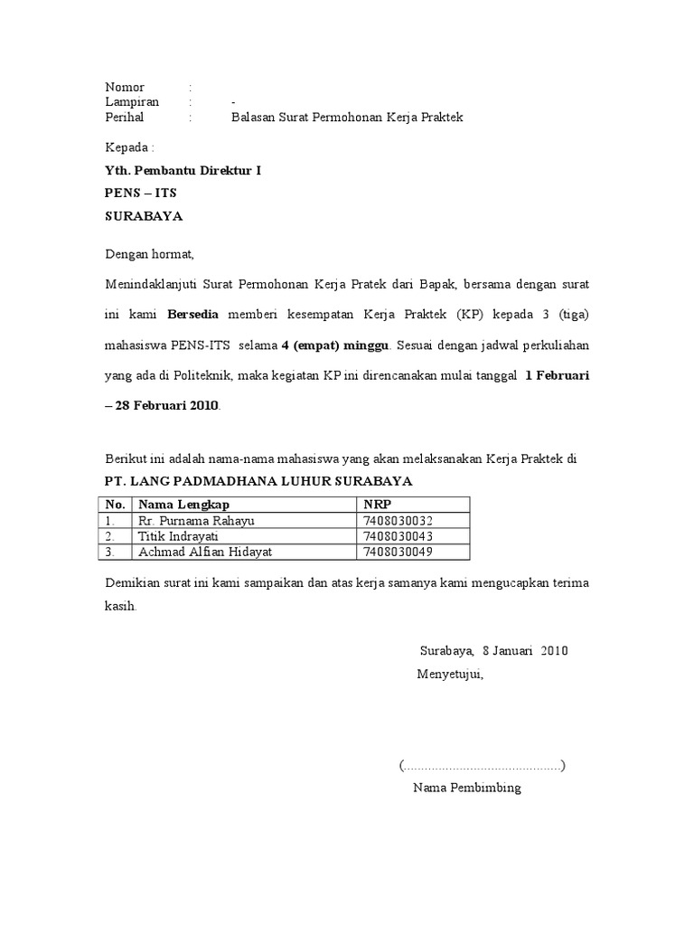 Surat Balasan