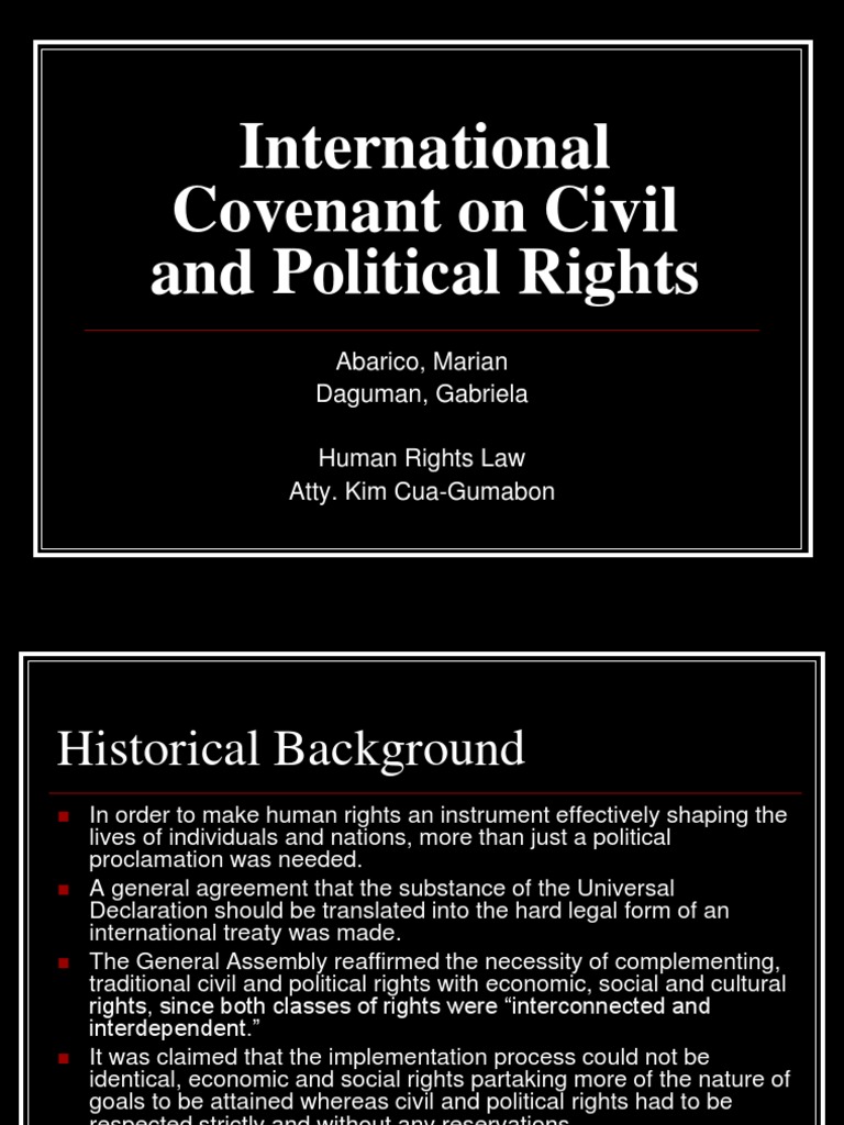 International Covenant On Civil and Political Rights | PDF | Natural ...