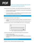 Tema 2 - Clasificación de Las Corrientes Eléctricas Más Utilizadas en Fisioterapia