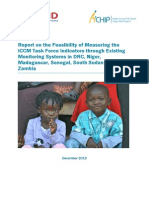 Report on the Feasibility of Measuring the iCCM Task Force Indicators through Existing Monitoring Systems in DRC, Niger, Madagascar, Senegal, South Sudan and Zambia