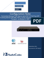 LTRT-38127 Connecting Genesys SIP Server With AT&T IP Toll Free SIP Trunking Service With MIS, PNT or AT&T VPN Transport, Via Mediant E-SBC