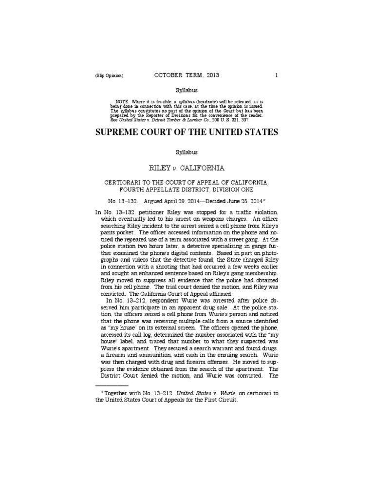 RILEY v. CALIFORNIA | PDF