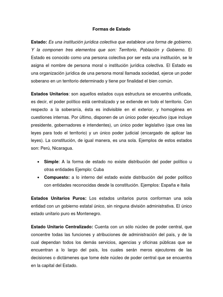 Tipos de Estado y Formas de Gobierno | PDF | Política | Ciencias sociales