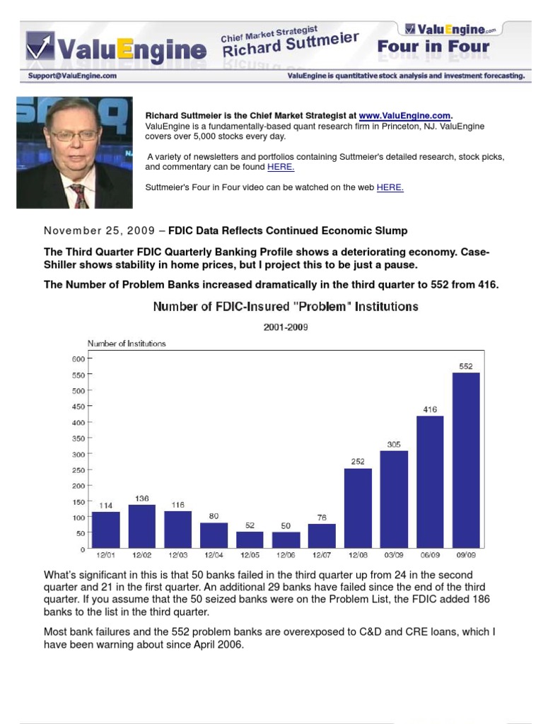 FDIC Data Reflects Continued Economic Slump | PDF | Federal Deposit ...