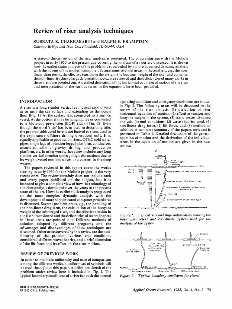 Riser Analysis Techniques Review | PDF | Numerical Analysis | Finite ...