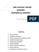 Metode merenja i obrade podataka - Deskriptivna statistika