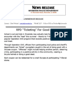 Ews Release: RPD "Ticketing" For Good Acts