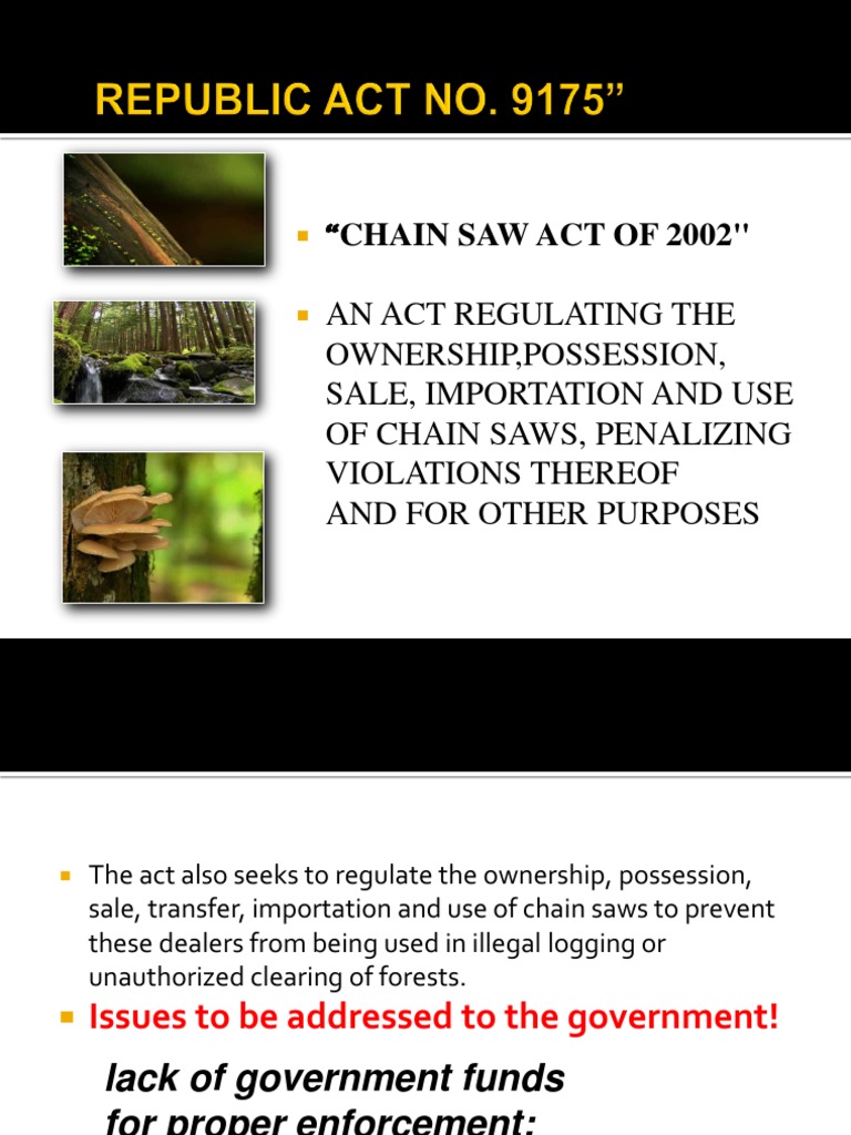 Chainsaw Act of 2002 Government Information Government