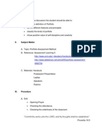 Lesson Plan MSC6 Detailed Lesson Plan in Portfolio Assessment Method of NW1 (Amarillas, Apo, Bernal & Peñarubia)