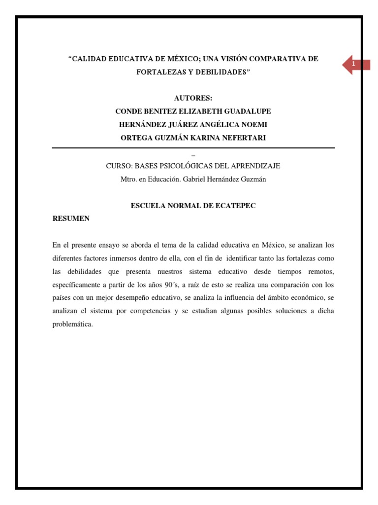 Calidad Educativa en México | PDF