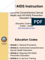 HIV/AIDS Instruction: California Comprehensive Sexual Health and HIV/AIDS Prevention Education Act