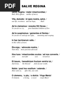 Salve Regina (Latin-English Lyrics)