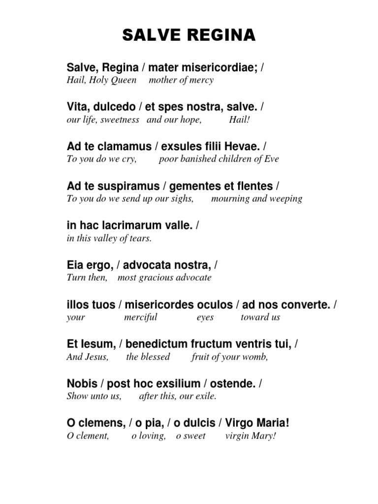 Salve Regina Hymn | PDF | Ancient Jewish Women | Family Of Jesus