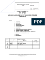 Procedimiento Movilizacion A Frentes de Trabajo