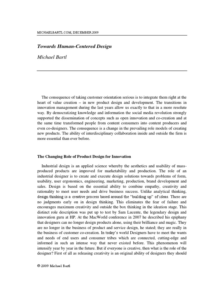 HumanCenteredDesign PDF | PDF | Innovation | Design
