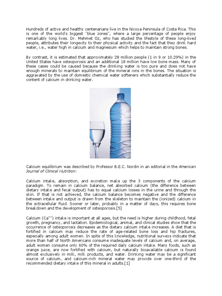Water Sodium Bicarbonate Magnesium