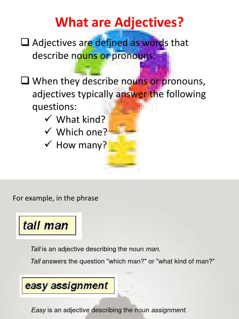 Understanding Adjectives and Their Types | PDF | Noun | Adjective