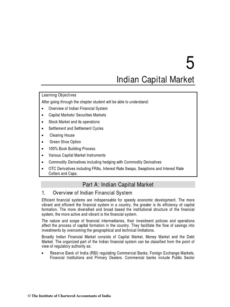 Overview of Indian Capital Markets | PDF | Financial Markets | Stocks