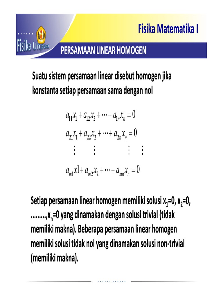 Solusi Persamaan Linear Homogen | PDF | Metode & Bahan Ajar | Sains ...