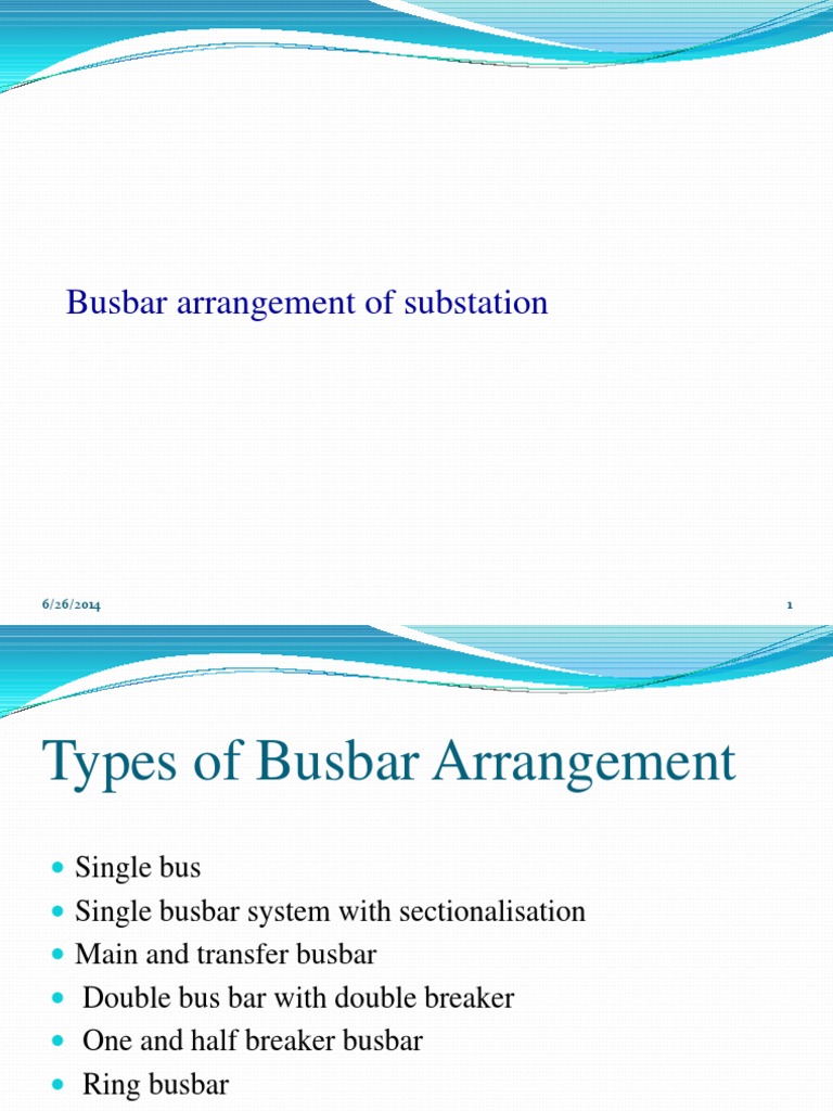 Bus Bar Arrangement of Substation | PDF | Electrical Substation ...