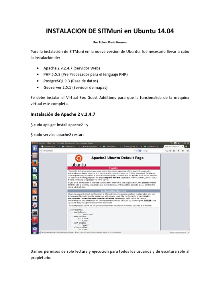 Instalación de Apache2, PHP5, Tomcat 8 y Geoserver en Ubuntu 14 | PDF ...