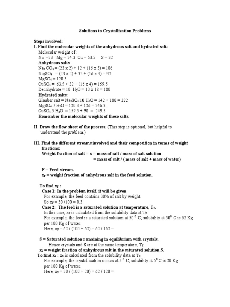 Crystallization Problem Solutions Guide | PDF | Applied And ...