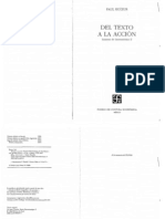 RICOEUR - Del Texto A La Acción. La Funcion Hermeneutica Del Distanciamiento