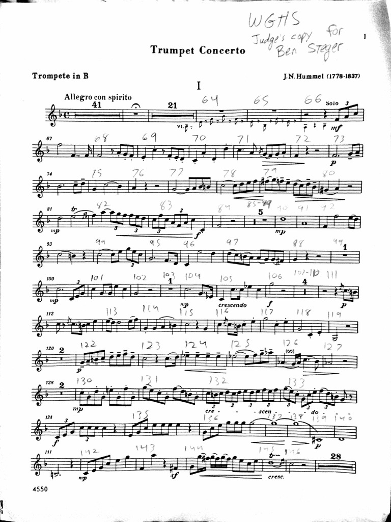 Hummel Trumpet Concerto | PDF
