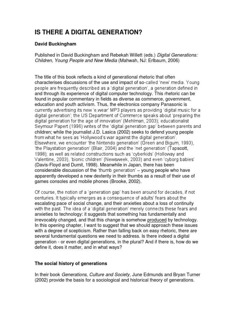 Is There A Digital Generation? | PDF