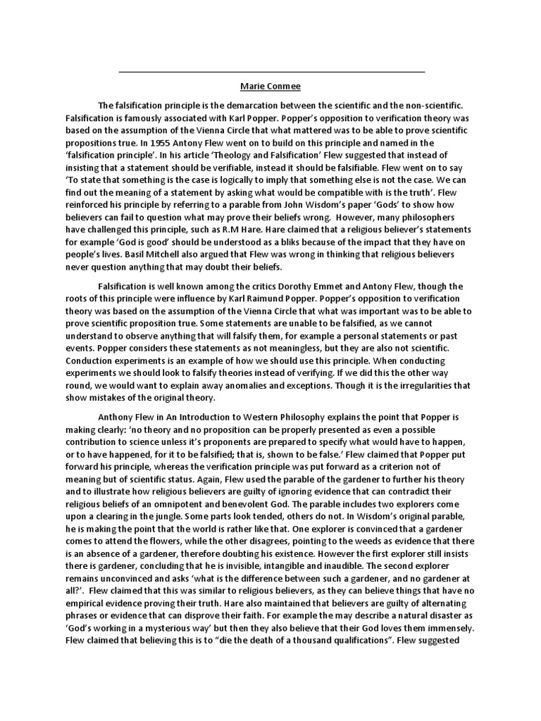 Why do we express science as a falsification picture