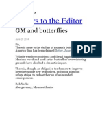 Butterflies & GM crops. RY letter in The Times