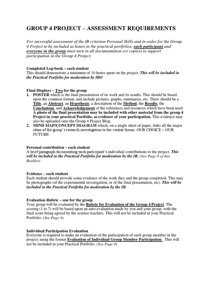 Group 4 Project Assessment Requirements | PDF | Art