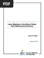 Labor Migration in the State of Qatar - Policy Making and Governance