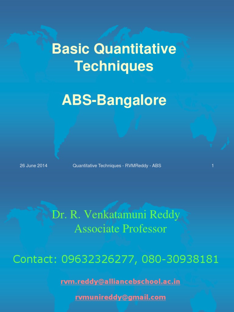 Quantitative Techniques Introduction Pdf Quantitative Research