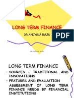 Long Term Finance: DR Anjana Raju