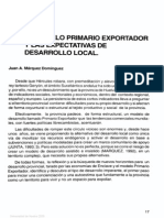 I. El Modelo Primario Exportador Y Las Expectativas de Desarrollo Local