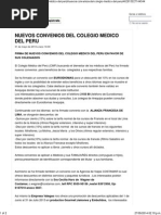 Nuevos Convenios Del Colegio Medico Del Peru