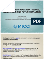 Micci - Investment in Malaysia - Issues, Challenges and Future Strategy